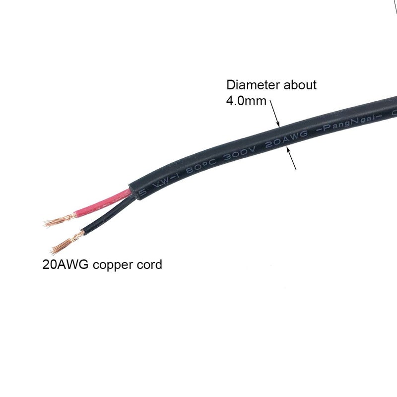Litever Extension Cable 20 awg 3.3 ft, Extra for Litever LL-008 Series Under Cabinet Lights.5.5mm x 2.1mm DC Plugs, Male to Female, for 5~24VDC LED Light Strips, CCTV; Extension Jumper Cord-(4-Pack) - Image 4
